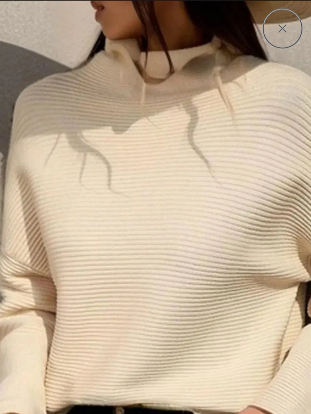 RD Style Pale Yellow Women's Mock Neck Drop Shoulder Knit Sweater Small NWT